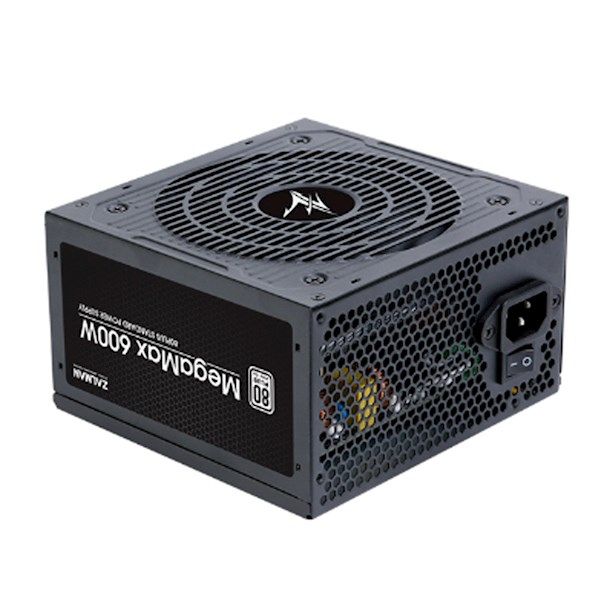Zalman PSU Megamax  (600W), 83%, 80+ White, 120mm, 1xMB 24pin(20+4), 2xCPU (8pin+4pin) 4xMolex, 6xSATA, 2xPCIe 8pin(6+2)