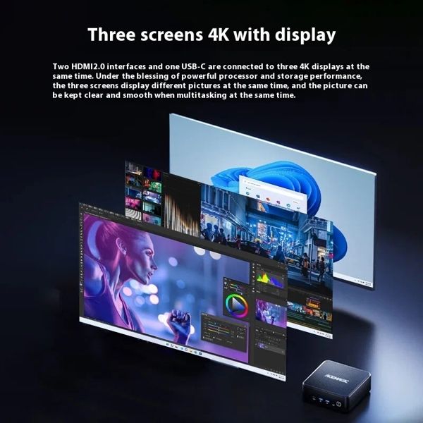 Mini PC ACEMagic F2K, AMD Ryze 7 8845HS, 32GB, 1TB SSD, Integrated Gray