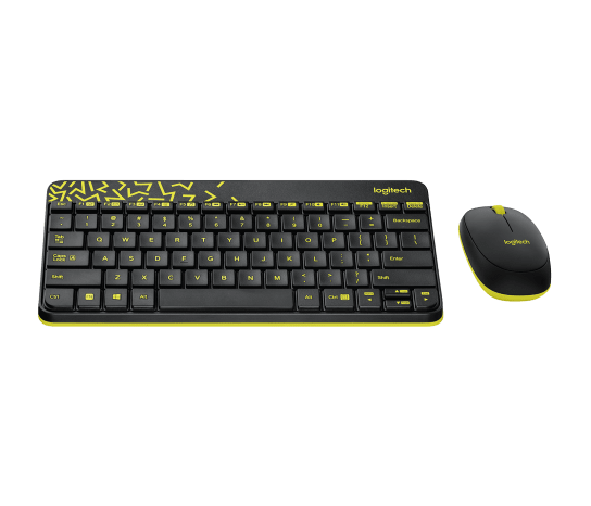 LOGITECH MK240 Nano Wireless Combo - BLACK/CHARTREUSE - RUS