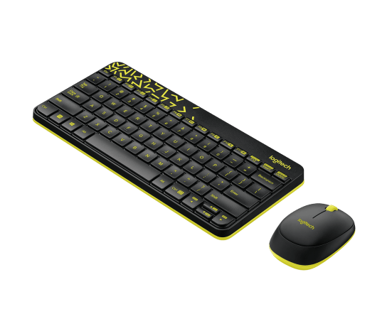 LOGITECH MK240 Nano Wireless Combo - BLACK/CHARTREUSE - RUS
