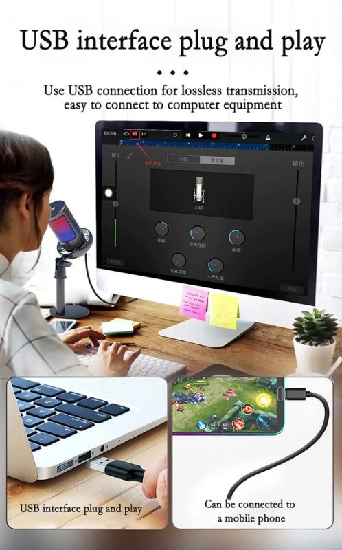 MLDZ ME6S RGB USB Microphone