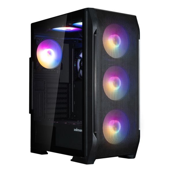 Zalman PC case N7 PLUS V2 without PSU, 1xUSB3.0, 2xUSB2.0, 6x120mm RGB Rainbow,  1x120mm, VGA 340mm, LCS ready, TG Side Panel, ATX, black
