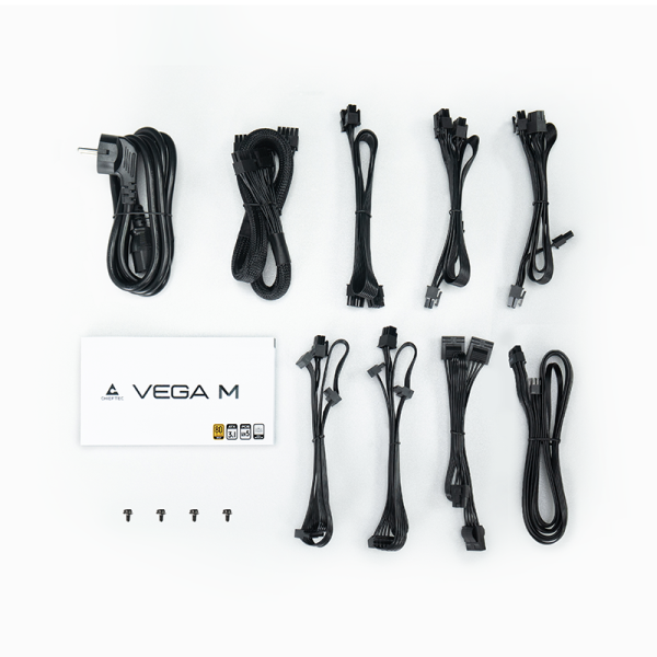 CHIEFTEC PSU Vega M (1000W), >90%, 80+ Gold, 135mm FDB, 1xMB 24pin(20+4), 2xCPU 8pin(4+4), 3xMolex, 6xSATA, 4xPCIe 8pin(6+2), 1xPCIe GEN5 16pin, Fully Modular