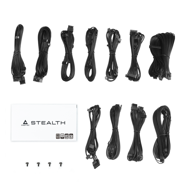 CHIEFTEC PSU Stealth (1200W), >92%, 80+ Platinum, 135mm FDB, 1xMB 24pin(20+4), 2xCPU 8pin(4+4), 2xMolex, 10xSATA, 3xPCIe 8pin(6+2), 2xPCIe GEN5 16pin, Fully Modular