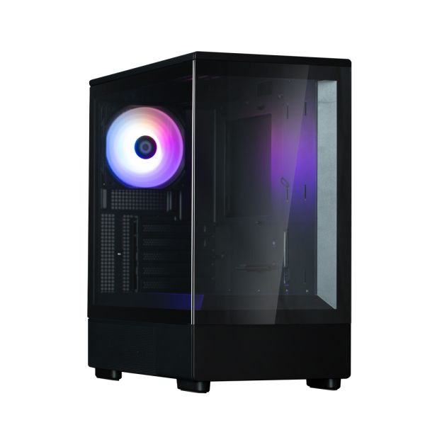 Zalman PC case P10 without PSU, 1xUSB3.0, 1xUSBType-C, 1x120mm ARGB, VGA 384mm, LCS ready, TG Side Panel, mATX, black
