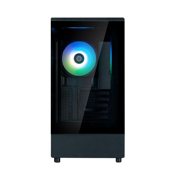 Zalman PC case P10 without PSU, 1xUSB3.0, 1xUSBType-C, 1x120mm ARGB, VGA 384mm, LCS ready, TG Side Panel, mATX, black