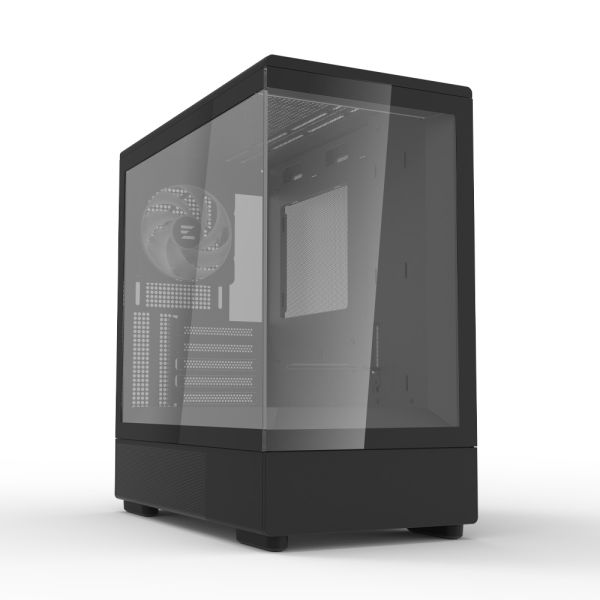 Zalman PC case P10 without PSU, 1xUSB3.0, 1xUSBType-C, 1x120mm ARGB, VGA 384mm, LCS ready, TG Side Panel, mATX, black