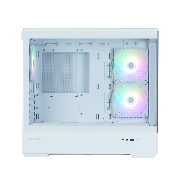 Zalman Computer case P30 White V2, without PSU, 1xUSB3.0, 1хUSB Type-C, 3x120mm ARGB, TG Front/Side Panel, mATX, White
