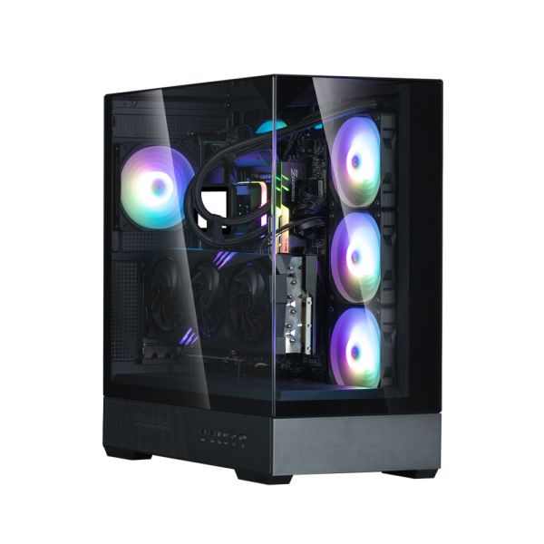 Zalman PC case P40 Prism without PSU, 2xUSB3.0, 1xUSBType-C, 1x120mm ARGB, VGA 420мм, LCS ready, TG 3x Panels, ATX, black
