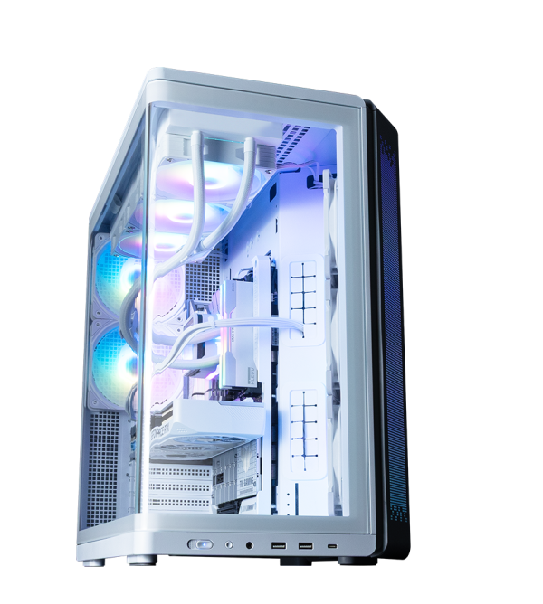 Zalman PC case P60 without PSU, 2xUSB3.0, 1x Type C, 3x120мм ARGB Reverse, 2x120мм ARGB, VGA 435мм, LCS ready, Curved Tempered Glass, Dual Chamber, ATX, white