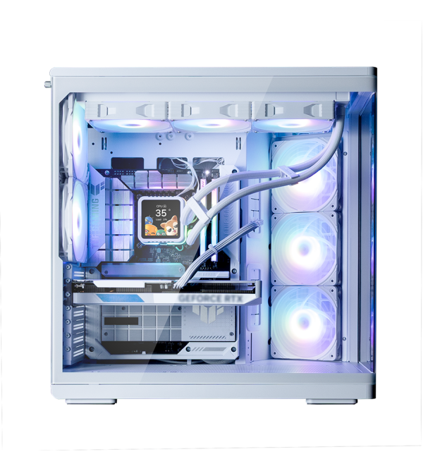 Zalman PC case P60 without PSU, 2xUSB3.0, 1x Type C, 3x120мм ARGB Reverse, 2x120мм ARGB, VGA 435мм, LCS ready, Curved Tempered Glass, Dual Chamber, ATX, white
