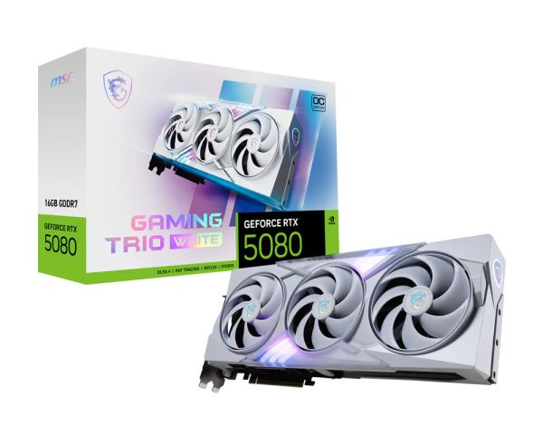 MSI Graphic card GeForce RTX 5080 16GB GDDR7 GAMING TRIO OC WHITE