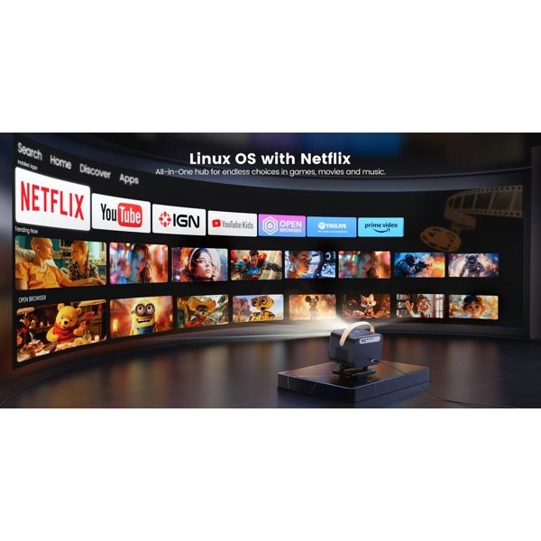 Yaber U12 Home Cinema, LCD Projector, FHD 1920x1080, 700lm, Black
