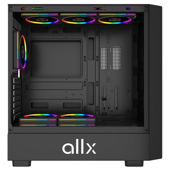 Case ALLX AX-G2147, Computer Case, EATX, ATX, MATX, ITX, USB 3.0, USB, HD Audio, Black/Brown