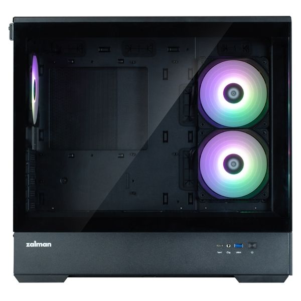 Zalman Computer case P30 Black V2, without PSU, 1xUSB3.0, 1хUSB Type-C, 3x120mm ARGB, TG Front/Side Panel, mATX, Black