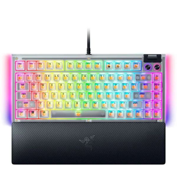 Razer Keyboard BlackWidow V4 75% RGB 83key Mechanical Tactile Switch GEN-3, USB-A, EN, Phantom White Ed.
