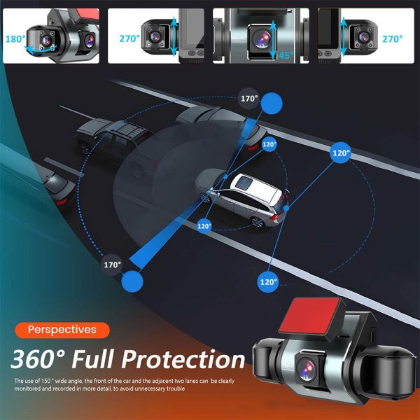 BDI 4 Channel Car Dash Camera 360