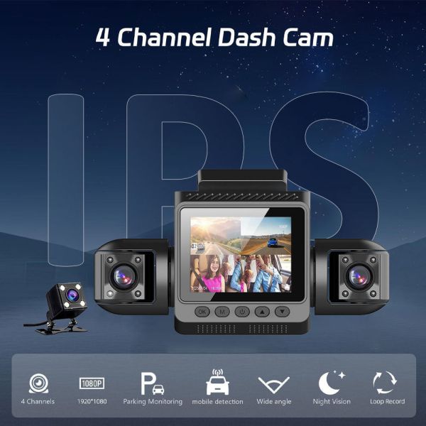 BDI 4 Channel Car Dash Camera 360