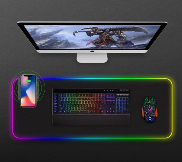 RGB Mouse Pad With Wireless Charger For Phones