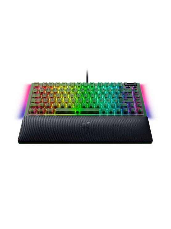 Razer Keyboard BlackWidow V4 75%, 83key, Mechanical Tactile Switch GEN-3, USB-A, EN, RGB, Phantom Green Ed.