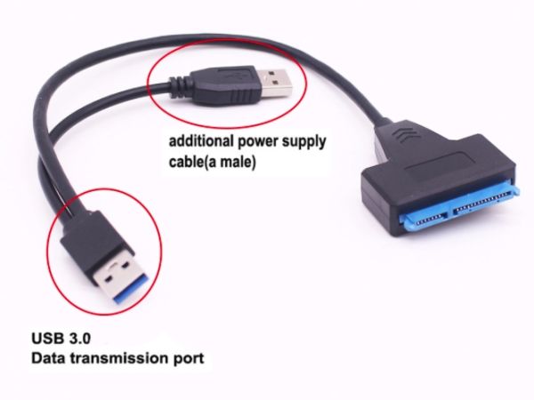 Sata to USB 3.0 Connector 2 USB Cable Data Transfer Converter