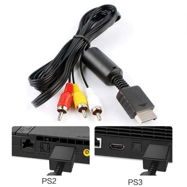 Rca AV Audio Video Cable TV For Playstation PS1 PS2 PS3 1.8m Adapter H2J3