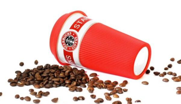 Starbucks Coffee Cup With Silicone Cover Red