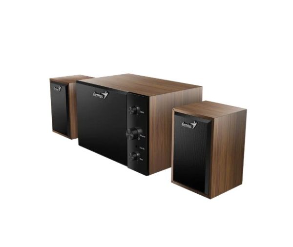 SW-2.1 350 Wood-EU, Genius, Speakers with subwoofer 15W (RMS) Subwoofer: 8 watts, Satellite speaker: 3.5 watts x 2