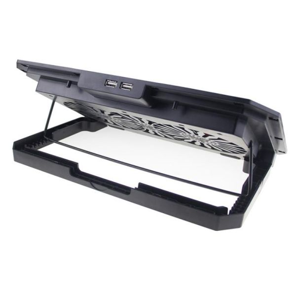 N33 RGB Dual Fans Cooling Pad Adjustable Height Laptop Stand with Phone Holder