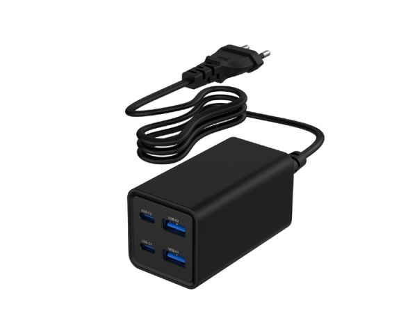 Charger: Gembird TA-UC-2A2C-PD65-01-BK 4-port 65W GaN USB PowerDelivery fast charger Black