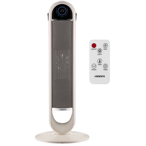 Fan heater ARDESTO FHC-2000ECWH 20m2, 2000w, electronic control, ceramic heating element, remote control, white