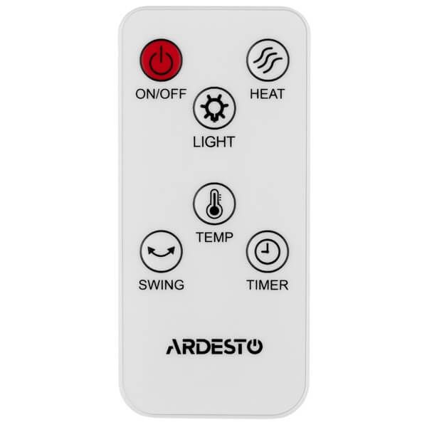 Fan heater ARDESTO FHC-2000ECWH 20m2, 2000w, electronic control, ceramic heating element, remote control, white