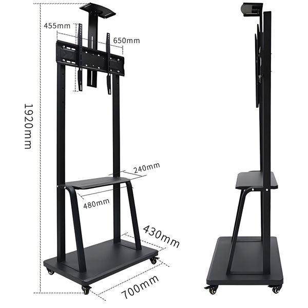 TV Mount Allscreen C1700, 40"-70", TV Mount With Roller, Black