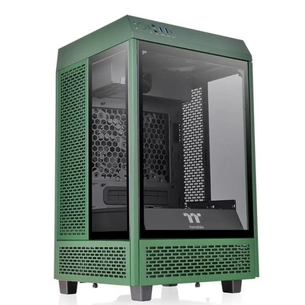 The Tower 100 Racing Green, THERMALTAKE, CASE, Racing Green, Mini-ITX, 2x120mm Fans, AIO 120mm, air 190mm, GPU 330mm, 2x3.5"