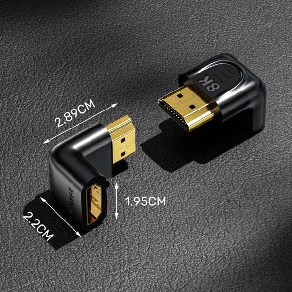 A1046A, UNITEK, Adapter, 90° &amp; 270° Right Angle HDMI Adapter 8K 60Hz &amp; 4K 120Hz.