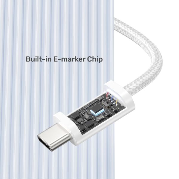 C14141AWH01-1M, UNITEK, 1M, 100W Magnetic USB-C Charging Cable, White.