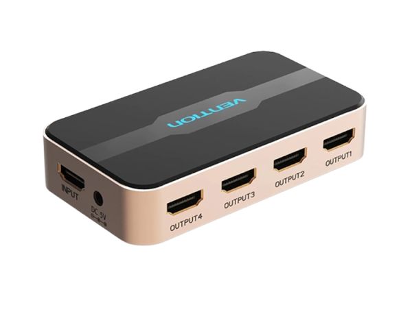 Splitter: Vention ACCG0-EU 4K/30Hz 1 In 4 Out HDMI Splitter Gold Aluminum