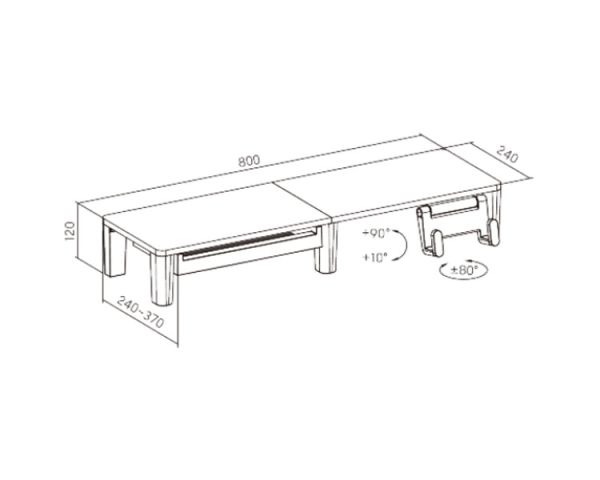 Monitor Stand: Vertex VX-MR-01B Affordable Large Heavy-duty Monitor Riser with Drawer & Holder
