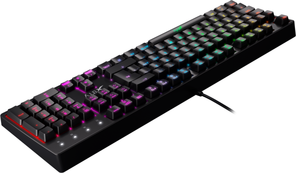 Keyboard mechanical Xtrfy K4  104Key, Kailh Red, USB-A, EN/RU, RGB, Чорний