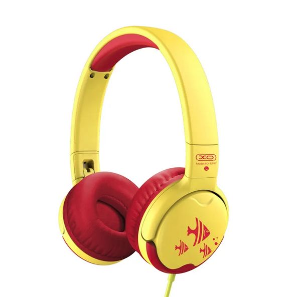 XO EP47  Kids Study Wired Headphone red-yellow