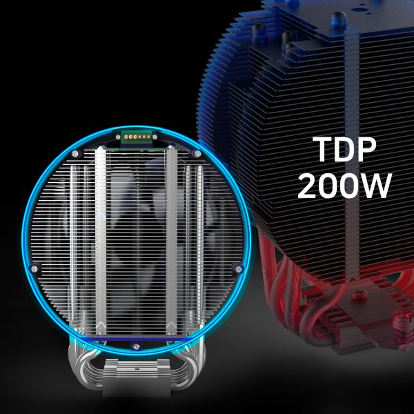 Zalman CPU cooler ZET5, ARGB LGA 1851, 1700, 1200, 115x, AM5, AM4,  4pin PWM, 3pin+5VARGB, TDP200W, black