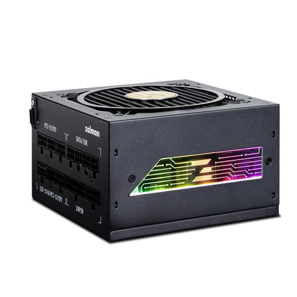 Zalman PSU Teramax 2 View  (1000W) 99%, 80+ Gold, 120мм, 1xMB 24pin(18+10), 2xCPU(4+4 pin), 3xMolex, 12xSATA, 4xPCIe 8pin(6+2), 1xPCIe GEN5 16pin, 1x +5V ARGB cable, Fully Modular